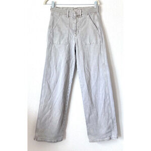 American Eagle Womens Size 6 Regular Stretch Trouser Wide Leg Jeans Khaki Beige